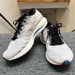 🌸Mizuno Wave Rider 26 White/Black Men Road Running Jogging Shoes